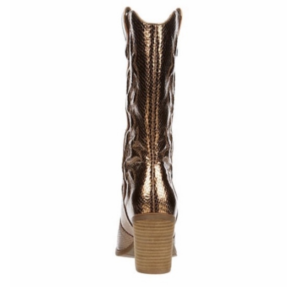 Michael by Michael Shannon Faith Western Cowboy Cowgirl Boots Womens 10 Metallic - Picture 4 of 6